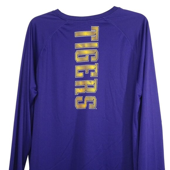 Champion LSU Tigers Long Sleeve Shirt Athletic Top Men Size L Purple Polyester - Picture 4 of 11